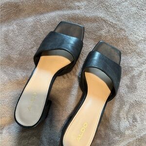 Aldo Elegant Black Slide Sandals